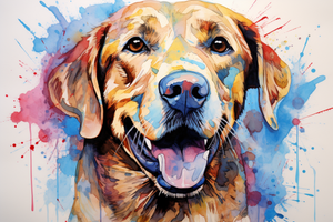 Watercolor Colorful Labrador