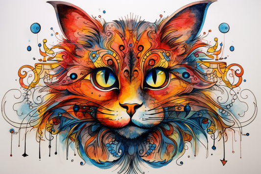 Artsy Watercolor Kitty Cat Diamond Painting Kits