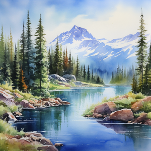 Calm Morning In The Mountains Diamond Painting Kits