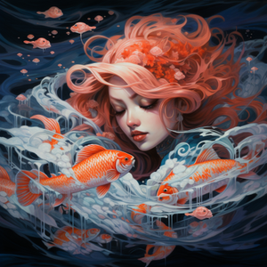 A Girl And Her Goldfish Diamond Painting Kits
