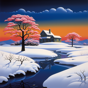 Farmhouse In The Snow