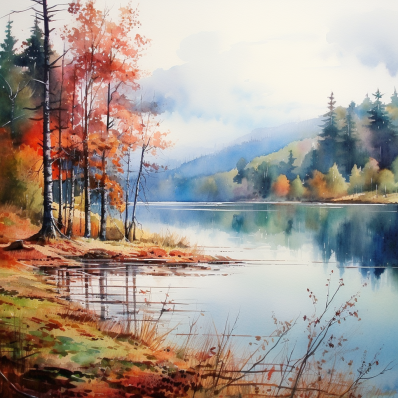 Calm Fall Day At The Lake Diamond Painting Kits