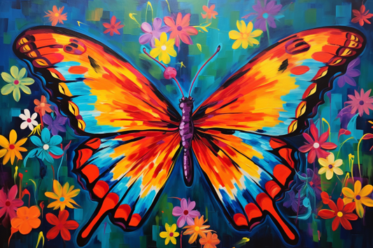 Beautiful Colored Butterfly And Flowers Diamond Painting Kits