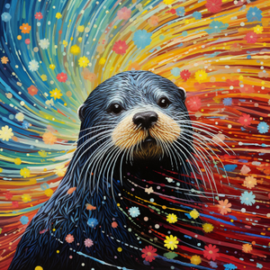 Rainbow Colorful Sea Otter Diamond Painting Kits