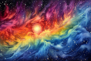 Celestial Stars And Rainbow Colors Diamond Painting Kits