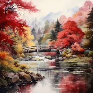 Beautiful Fall Day And Bridge Diamond Painting Kits