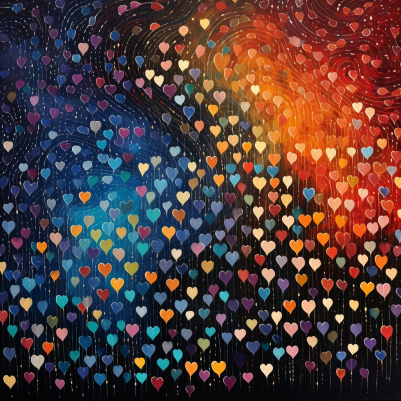 Artsy Colorful Hearts Diamond Painting Kits