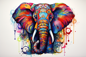 Bright Colored Elephant
