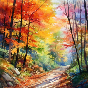 Watercolor Autumn Trail Diamond Painting Kits