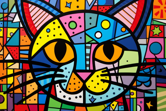 Big Bold Colorful Kitty Diamond Painting Kits