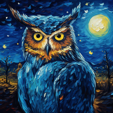 Owl And Full Moon