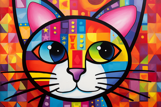 Bold Colorful Persian Cat Diamond Painting Kits