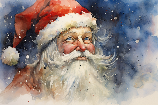 Sweet Watercolor Santa Clause   Diamond Painting Kits