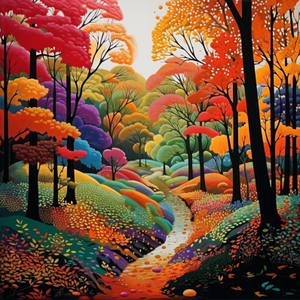 Fun Trail In Forest Of Autumn Colors