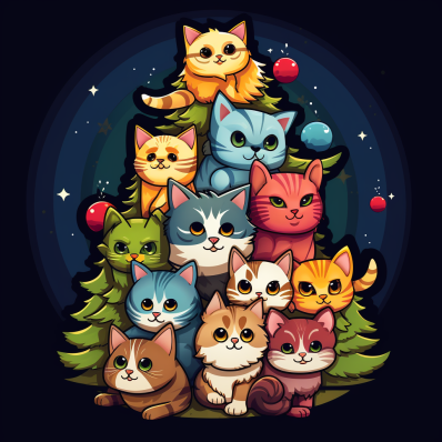 Cute Kitty Christmas Tree
