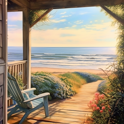 Cozy Ocean Side  Porch  Diamond Painting Kits