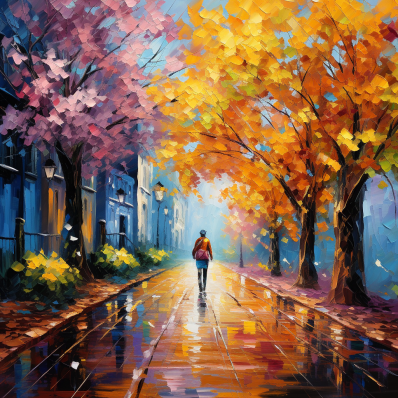 Talking A Walk On An Autumn Day