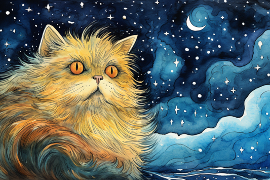 Watercolor White Persian Kitty Diamond Painting Kits