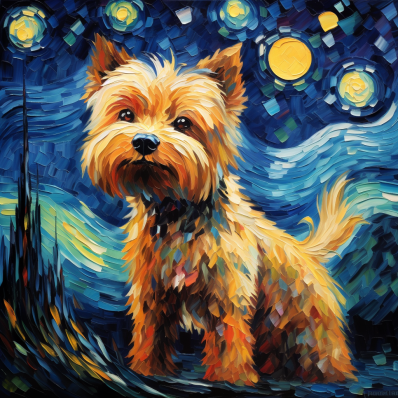 Sweet Yorkie On A Starry Night