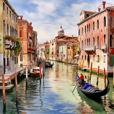 Venice Canal And Man On Gondola Diamond Painting Kits