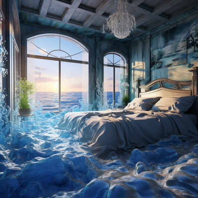 Bedroom Melting Into The Ocean Diamond Painting Kits