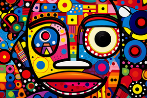 Bold Colorful Artsy Face Diamond Painting Kits