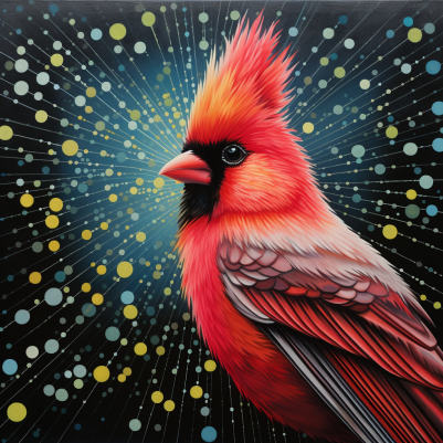 Fun Artsy Red Cardinal  Diamond Painting Kits