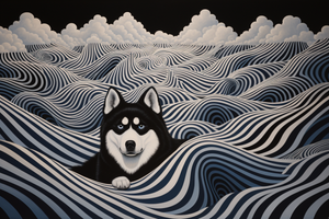 Black And White Siberian Husky Diamond Painting Kits