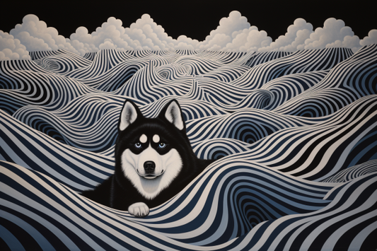 Black And White Siberian Husky Diamond Painting Kits