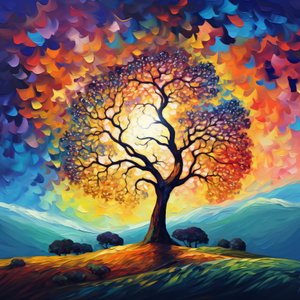 Glowing Sun Behind Amazing Tree