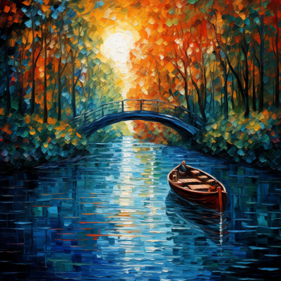 Rowboat And Country Bridge