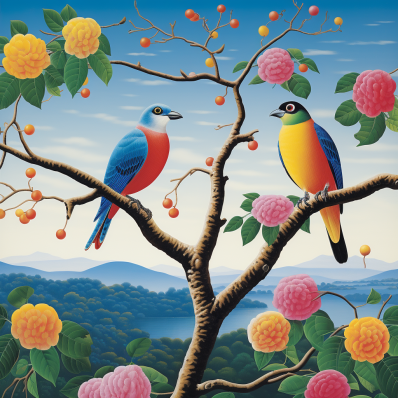 Two Birds On Branches