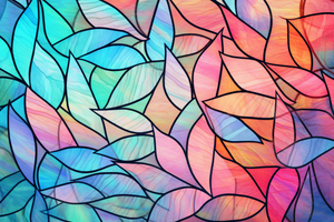 Graceful Pastel Colored Stained Glass  Diamond Painting Kits