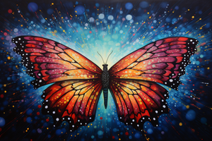 Butterfly On Glowing Night Diamond Painting Kits