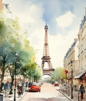 Street View Of Eiffel Tower Diamond Painting Kits