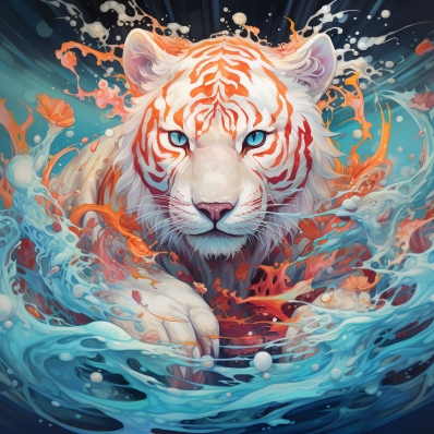 Splashing Tiger   Diamond Painting Kits