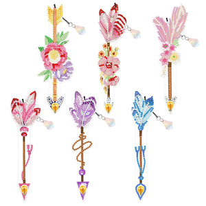 6Pcs DIY 5D Diamond Painting Leaf Bookmark Diamond Mosaic Rhinestone Embroidery Cross Stitch Art Craft Bookmark Handmade Gift