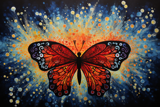 Artsy Red Butterfly Diamond Painting Kits