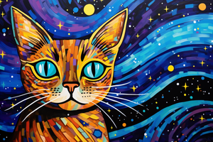 Bold Bengal Cat Starry Night Diamond Painting Kits
