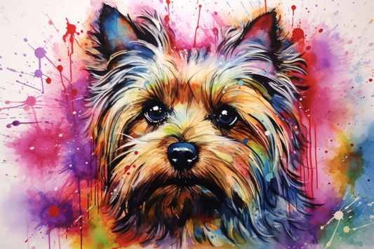 Colorful Watercolor Yorkie
