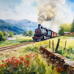 Train On The Countryside  Diamond Painting Kits