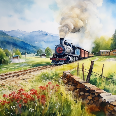 Train On The Countryside  Diamond Painting Kits