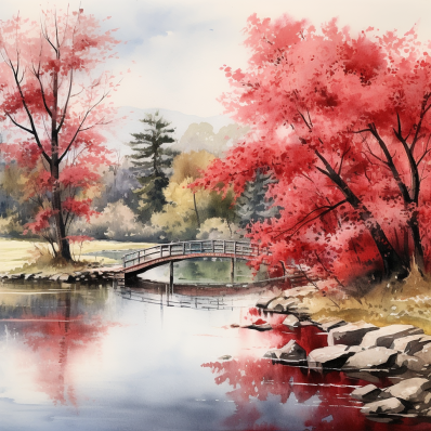 Breathtaking Watercolor Bridge Diamond Painting Kits