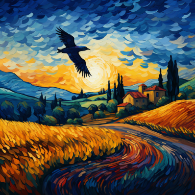 Eagle Soaring Above The Country