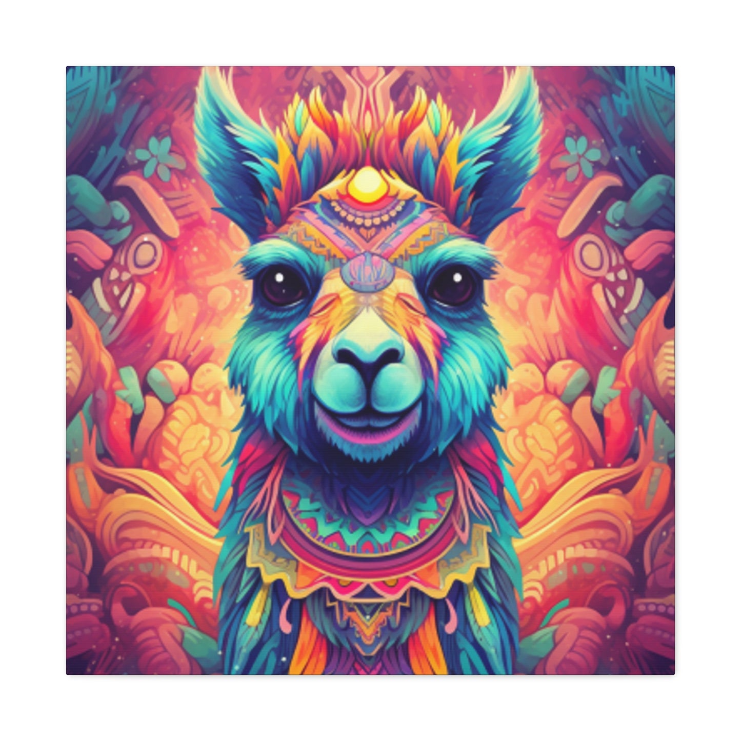 Colorful Llama With Beautiful Eyes- Large Wall Art