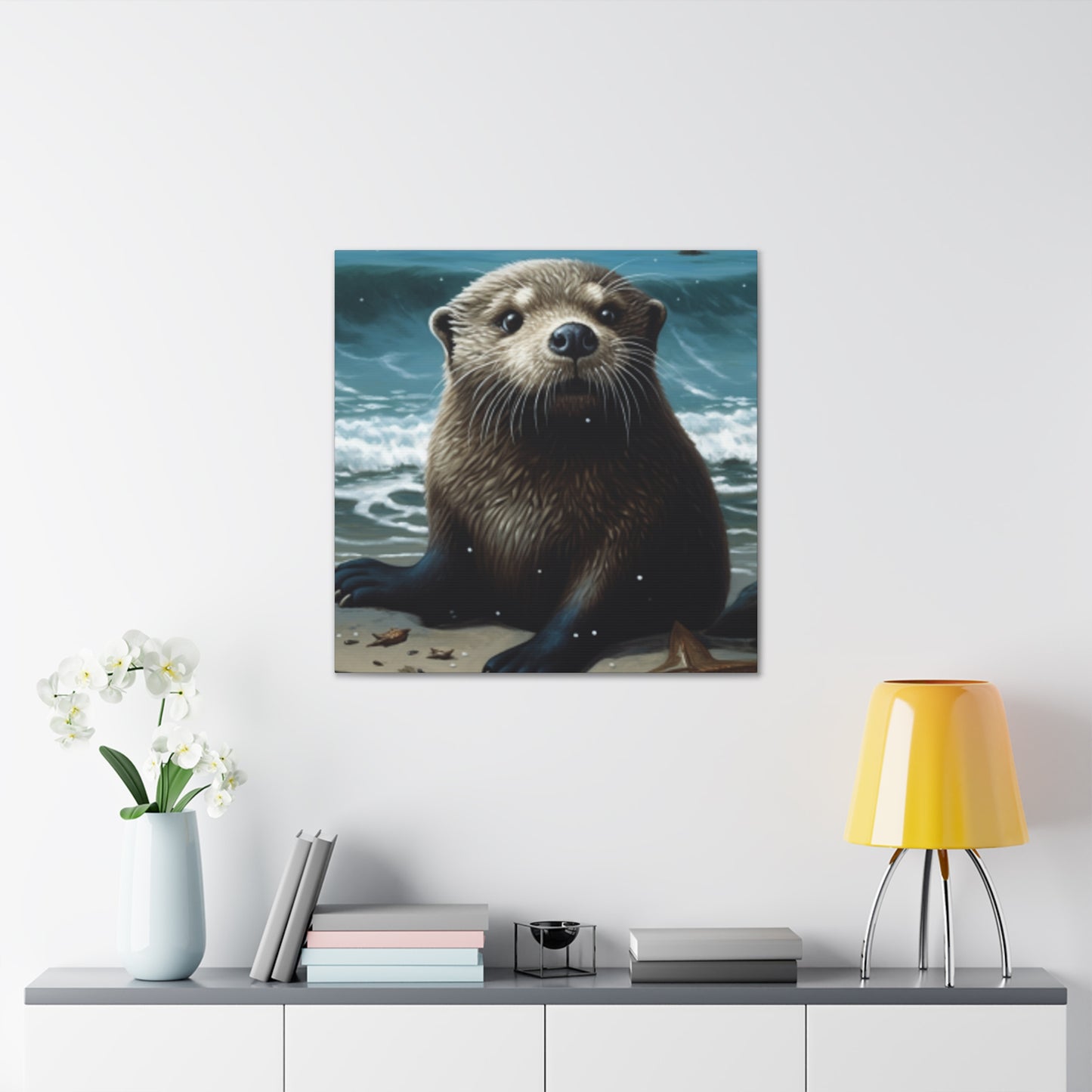 Sea Otter On The Beach  - Large Wall Art
