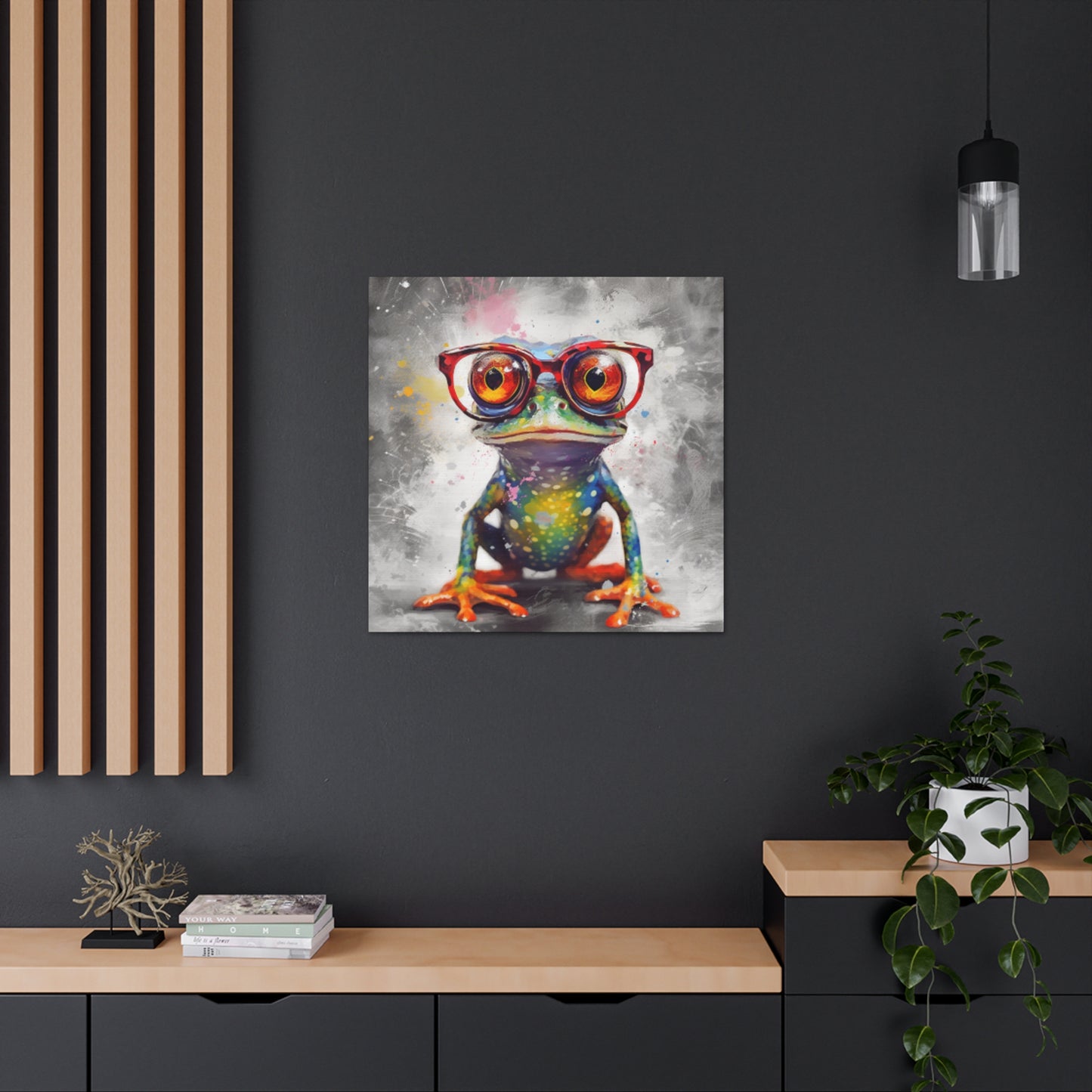 Little Frog In Big Red Glasses- Large Wall Art