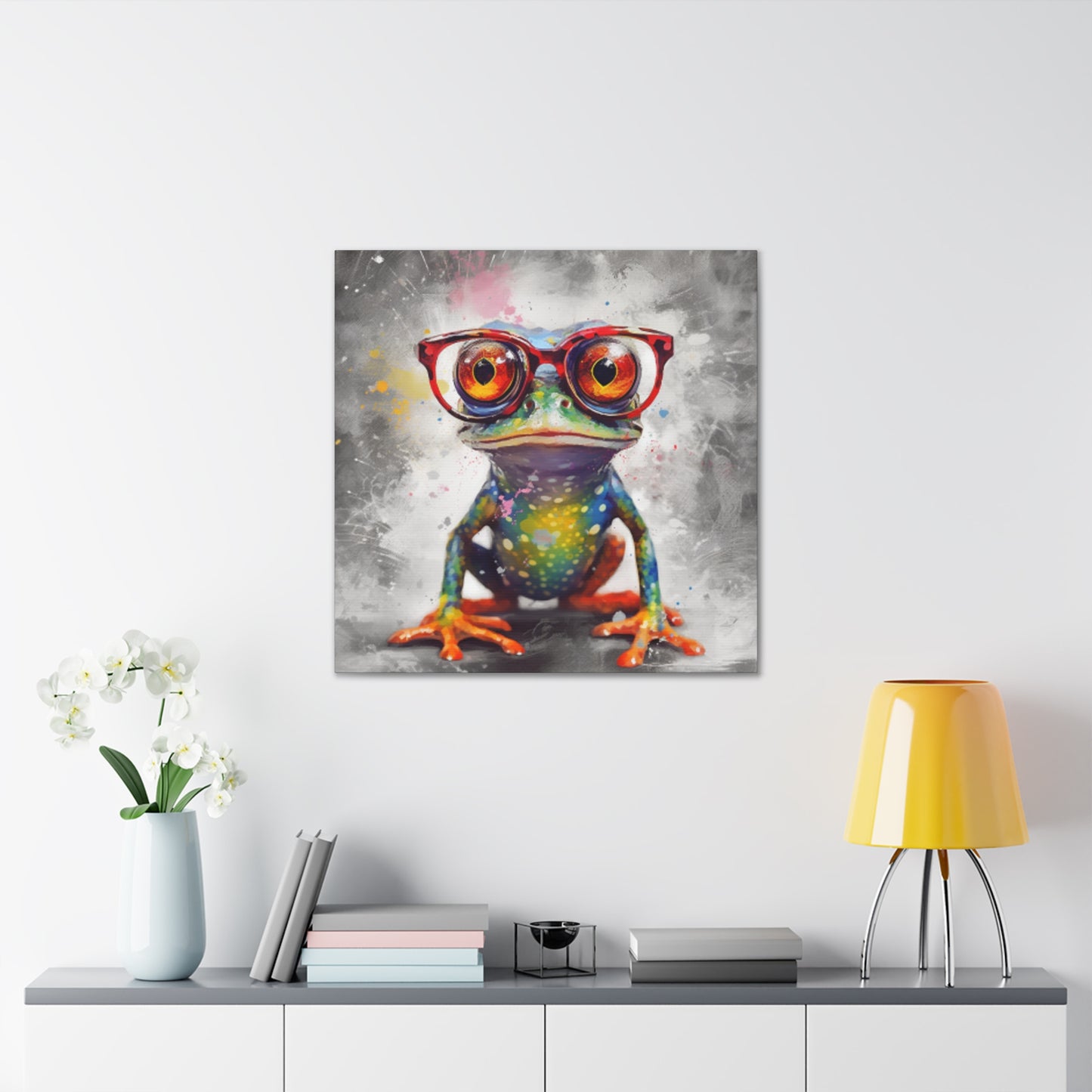 Little Frog In Big Red Glasses- Large Wall Art