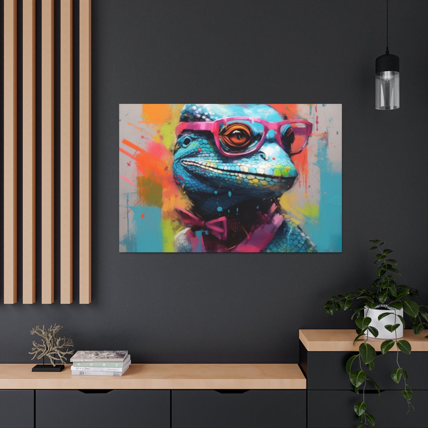 Hey, Hey, Hey, Lizard With Style- Large Wall Art