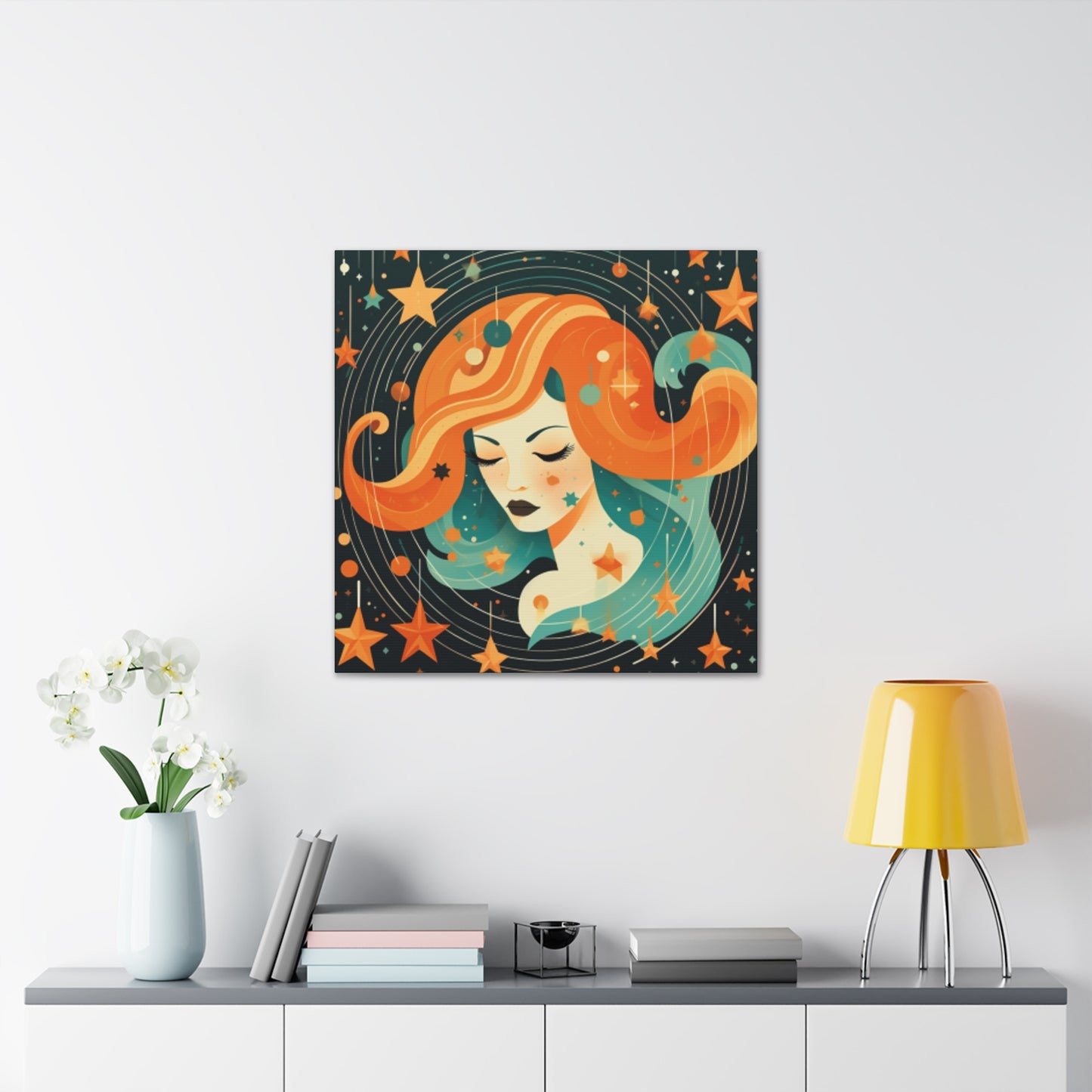 Lofi, Astrology, Dreaming Of Dreaming Aquarius - Large Wall Art